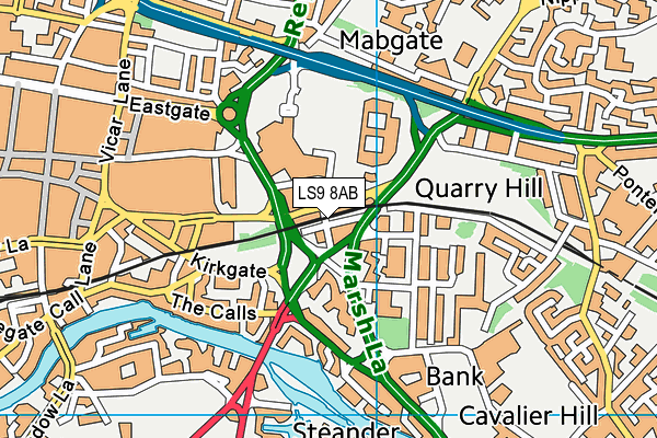 LS9 8AB map - OS VectorMap District (Ordnance Survey)