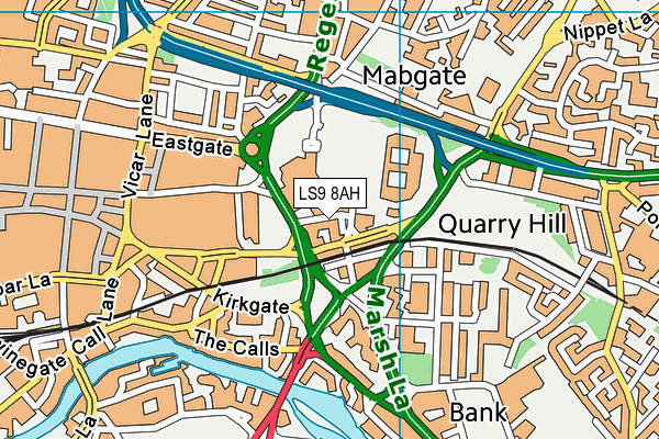 LS9 8AH map - OS VectorMap District (Ordnance Survey)