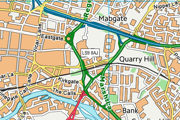 LS9 8AJ map - OS VectorMap District (Ordnance Survey)
