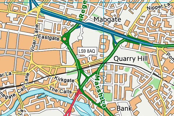 LS9 8AQ map - OS VectorMap District (Ordnance Survey)