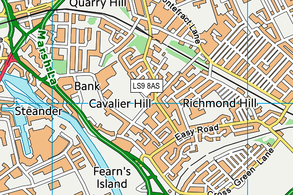 LS9 8AS map - OS VectorMap District (Ordnance Survey)