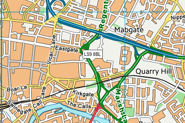 LS9 8BL map - OS VectorMap District (Ordnance Survey)