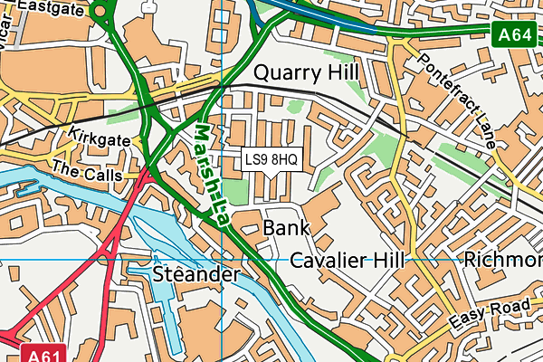 LS9 8HQ map - OS VectorMap District (Ordnance Survey)