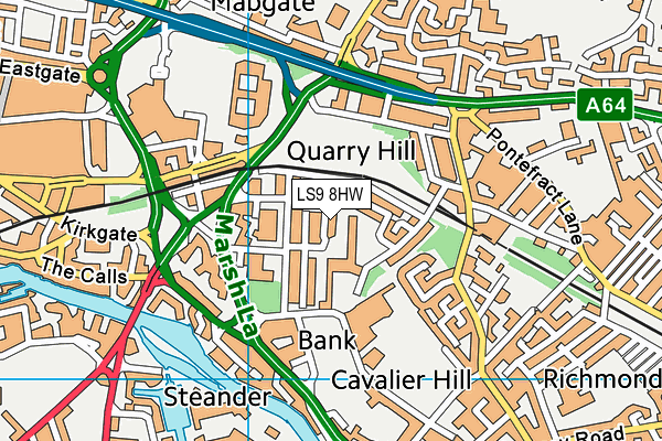 LS9 8HW map - OS VectorMap District (Ordnance Survey)