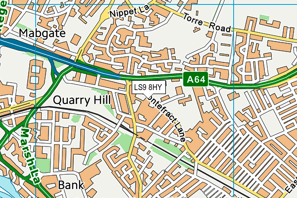 LS9 8HY map - OS VectorMap District (Ordnance Survey)