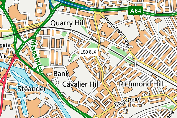 LS9 8JX map - OS VectorMap District (Ordnance Survey)