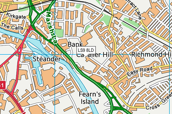 LS9 8LD map - OS VectorMap District (Ordnance Survey)