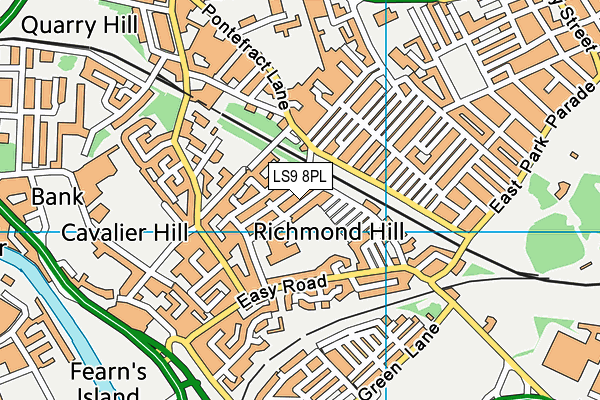 LS9 8PL map - OS VectorMap District (Ordnance Survey)