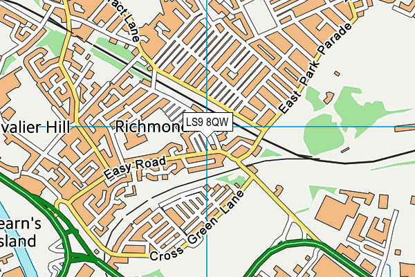 LS9 8QW map - OS VectorMap District (Ordnance Survey)