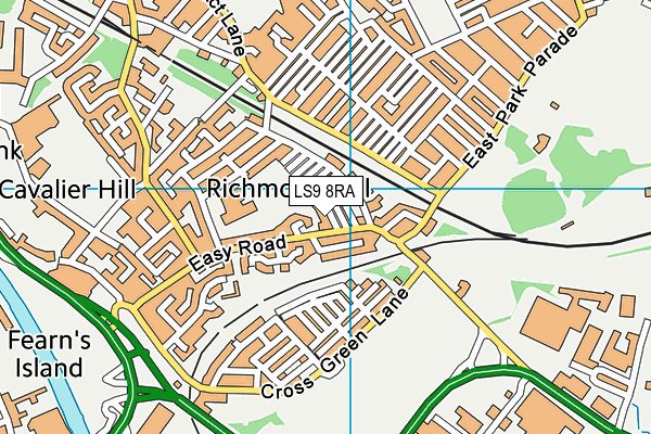 LS9 8RA map - OS VectorMap District (Ordnance Survey)