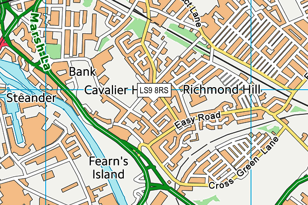 Ellerby Lane map (LS9 8RS) - OS VectorMap District (Ordnance Survey)