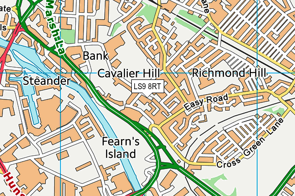 LS9 8RT map - OS VectorMap District (Ordnance Survey)