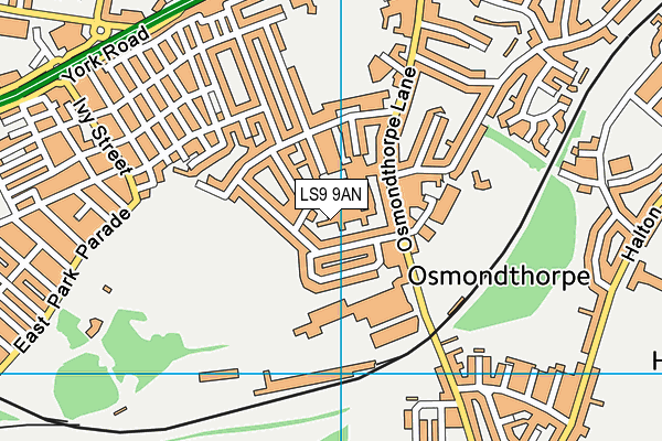 LS9 9AN map - OS VectorMap District (Ordnance Survey)