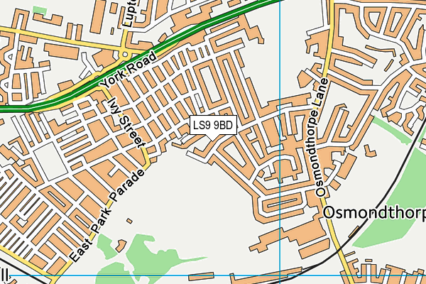 LS9 9BD map - OS VectorMap District (Ordnance Survey)