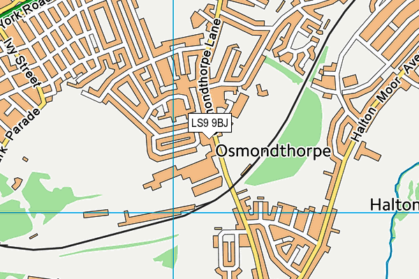 Rookwood Recreation Ground map (LS9 9BJ) - OS VectorMap District (Ordnance Survey)