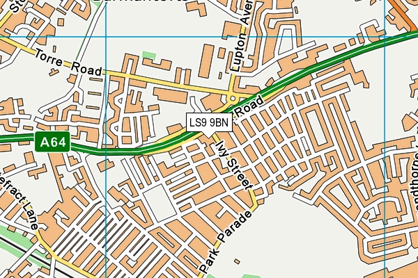 LS9 9BN map - OS VectorMap District (Ordnance Survey)