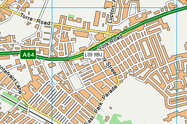 LS9 9BU map - OS VectorMap District (Ordnance Survey)
