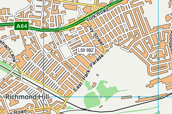 LS9 9BZ map - OS VectorMap District (Ordnance Survey)