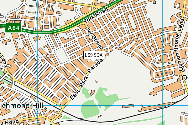 LS9 9DA map - OS VectorMap District (Ordnance Survey)