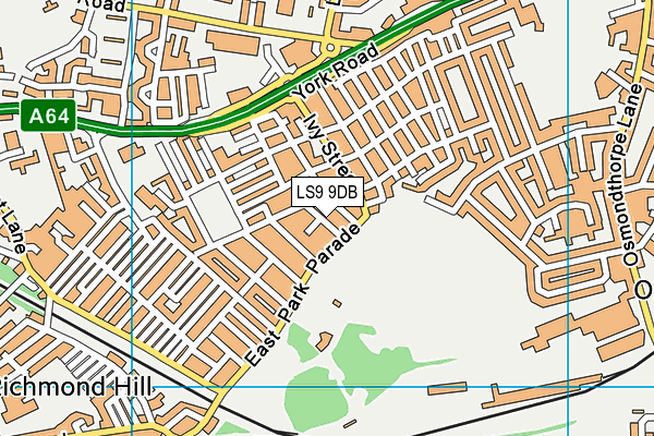 LS9 9DB map - OS VectorMap District (Ordnance Survey)