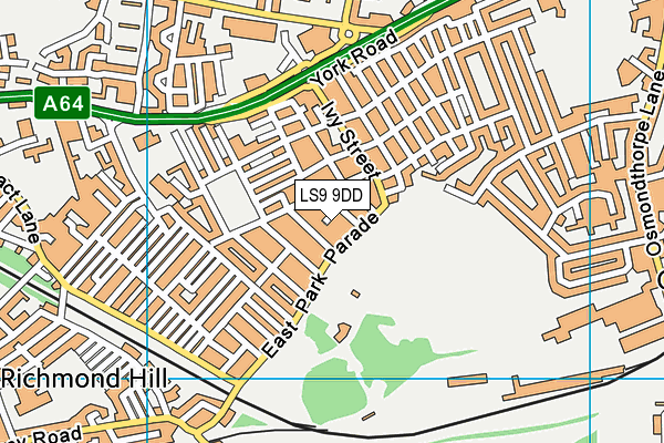 LS9 9DD map - OS VectorMap District (Ordnance Survey)
