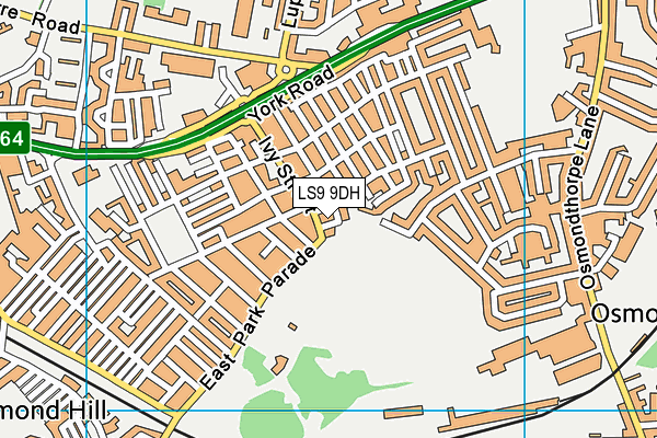 LS9 9DH map - OS VectorMap District (Ordnance Survey)