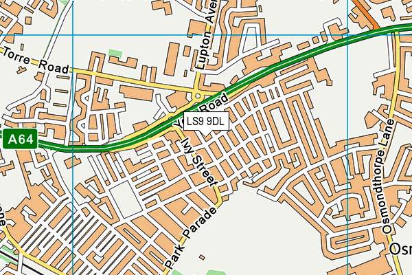 LS9 9DL map - OS VectorMap District (Ordnance Survey)