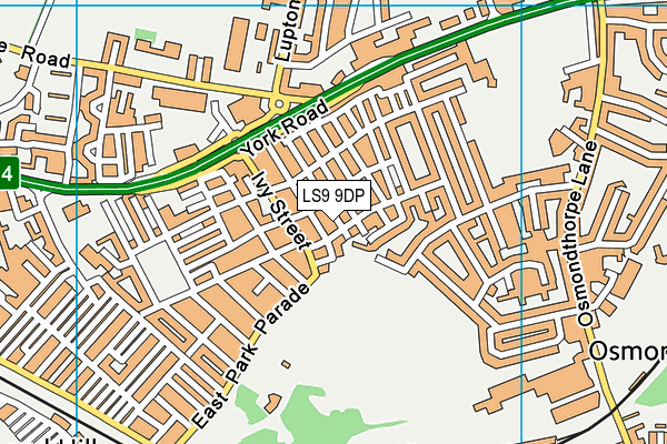 LS9 9DP map - OS VectorMap District (Ordnance Survey)