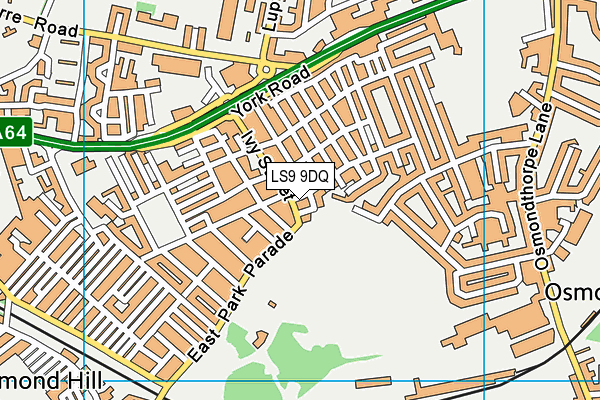 LS9 9DQ map - OS VectorMap District (Ordnance Survey)