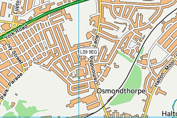 LS9 9EG map - OS VectorMap District (Ordnance Survey)