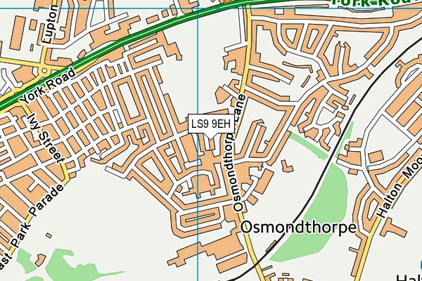 LS9 9EH map - OS VectorMap District (Ordnance Survey)