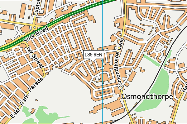 LS9 9EN map - OS VectorMap District (Ordnance Survey)