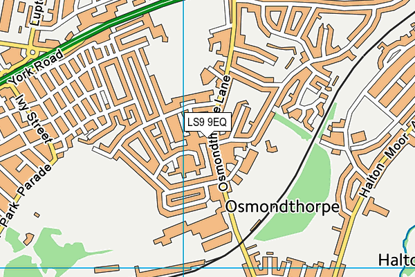 LS9 9EQ map - OS VectorMap District (Ordnance Survey)