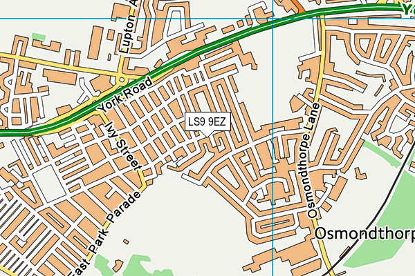 LS9 9EZ map - OS VectorMap District (Ordnance Survey)