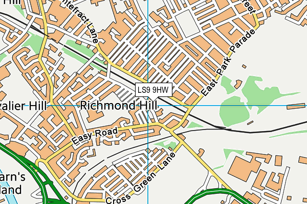 LS9 9HW map - OS VectorMap District (Ordnance Survey)