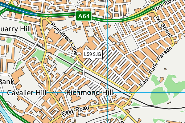 LS9 9JG map - OS VectorMap District (Ordnance Survey)