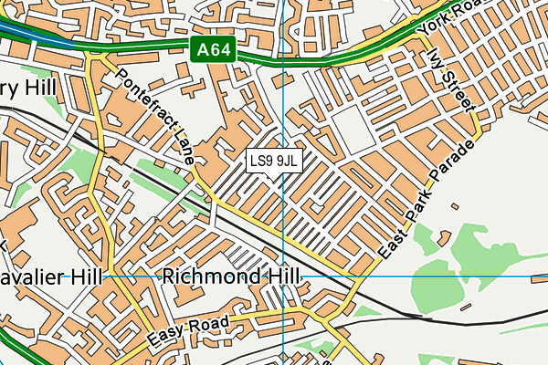 LS9 9JL map - OS VectorMap District (Ordnance Survey)