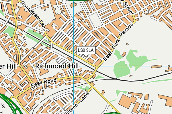 LS9 9LA map - OS VectorMap District (Ordnance Survey)
