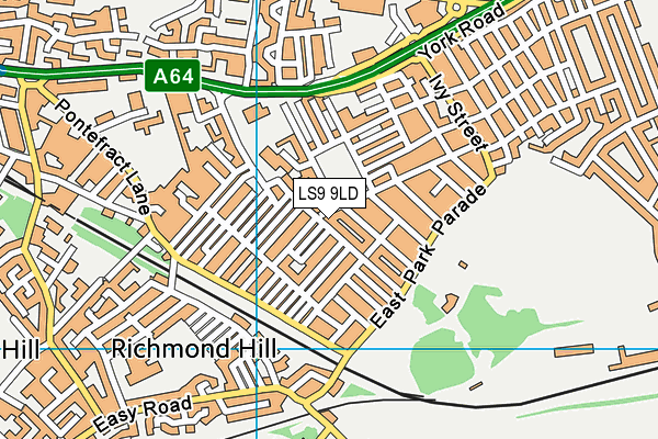 LS9 9LD map - OS VectorMap District (Ordnance Survey)