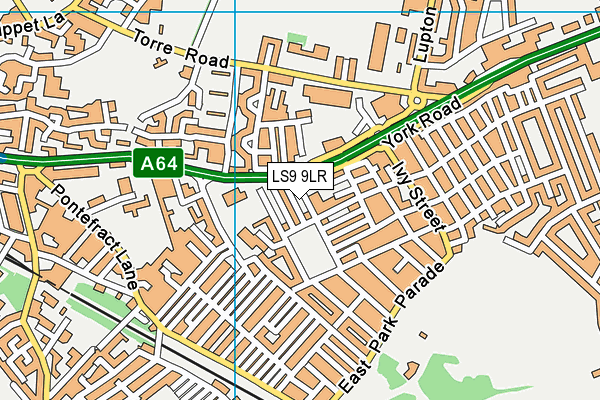 LS9 9LR map - OS VectorMap District (Ordnance Survey)