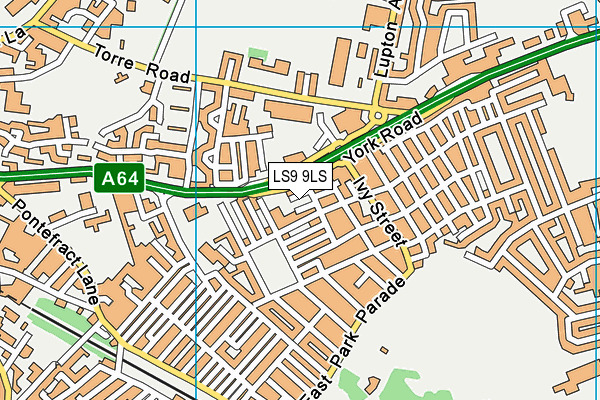 LS9 9LS map - OS VectorMap District (Ordnance Survey)