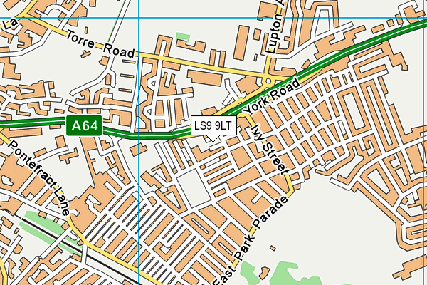 LS9 9LT map - OS VectorMap District (Ordnance Survey)