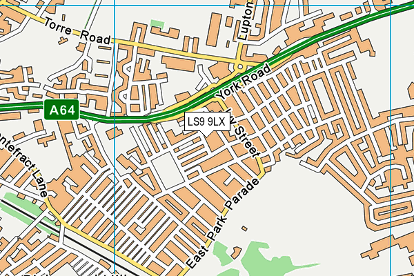 LS9 9LX map - OS VectorMap District (Ordnance Survey)