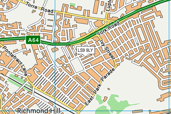 LS9 9LY map - OS VectorMap District (Ordnance Survey)