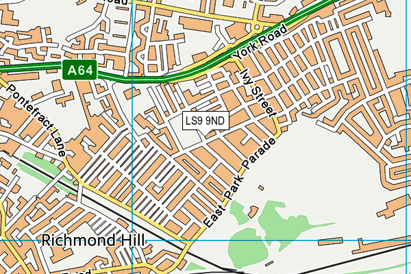 LS9 9ND map - OS VectorMap District (Ordnance Survey)
