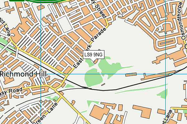 LS9 9NG map - OS VectorMap District (Ordnance Survey)