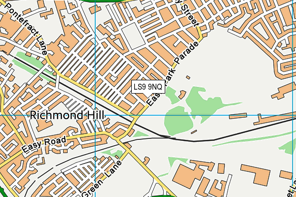 LS9 9NQ map - OS VectorMap District (Ordnance Survey)