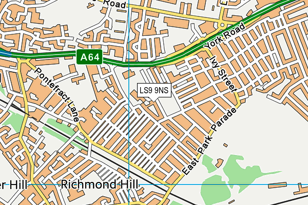 LS9 9NS map - OS VectorMap District (Ordnance Survey)