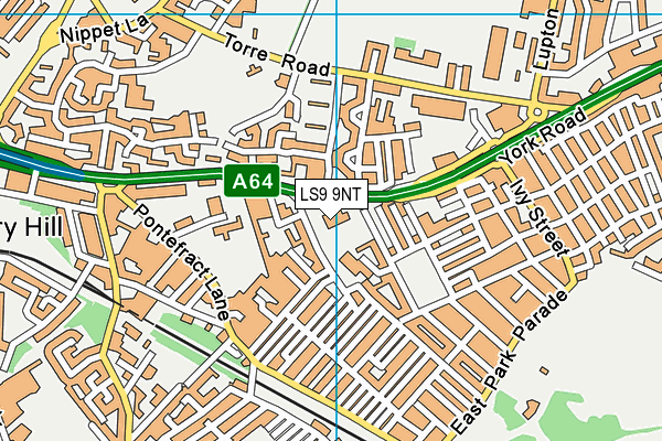 The Leeds Irish Centre map (LS9 9NT) - OS VectorMap District (Ordnance Survey)