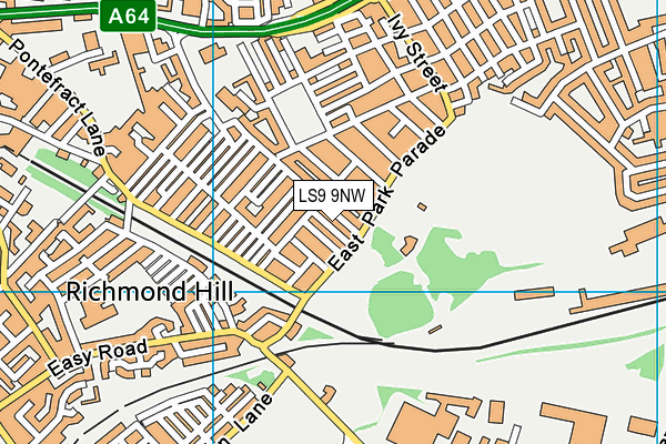 LS9 9NW map - OS VectorMap District (Ordnance Survey)